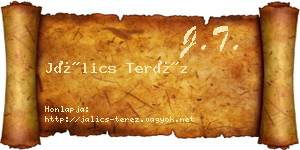 Jálics Teréz névjegykártya